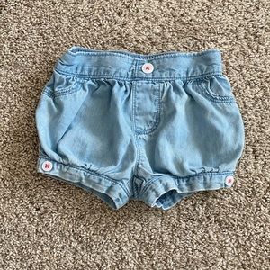 Gymboree baby girl light wash denim shorts size 3-6 months